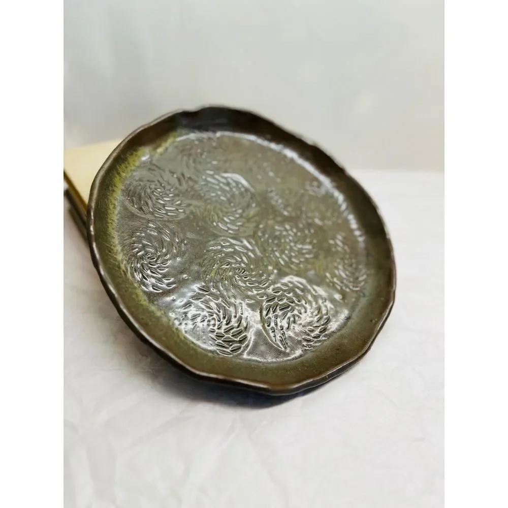 Handmade Grater/Zester Dish Glazed Studio Pottery Garlic Lemon Ginger 9.75